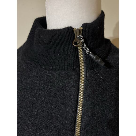 SWEATY BETTY Merino Wool Blend Knit Zip Up Sweater Cardigan M Black Gray - Picture 2 of 10